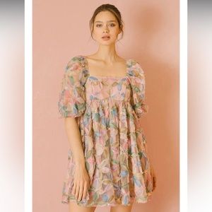 Babydoll sequin floral multicolored Storia dress